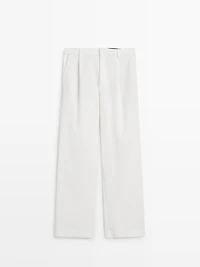 Pantalon à pinces en coton