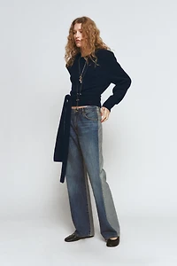 ZW COLLECTION MID-RISE STRAIGHT LEG JEANS