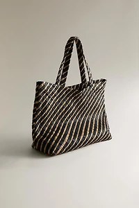 BRAIDED LEATHER TOTE BAG