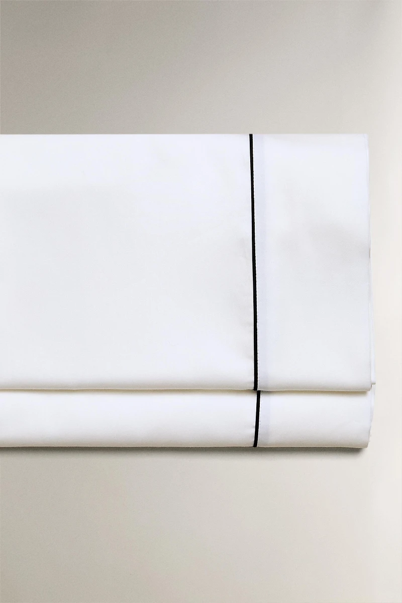 SATEEN FLAT SHEET WITH PIPING