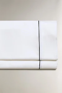SATEEN FLAT SHEET WITH PIPING
