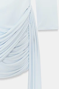DRAPED MINI DRESS WITH SASH