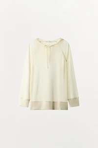 SEMI-SHEER FLOWY SWEATSHIRT
