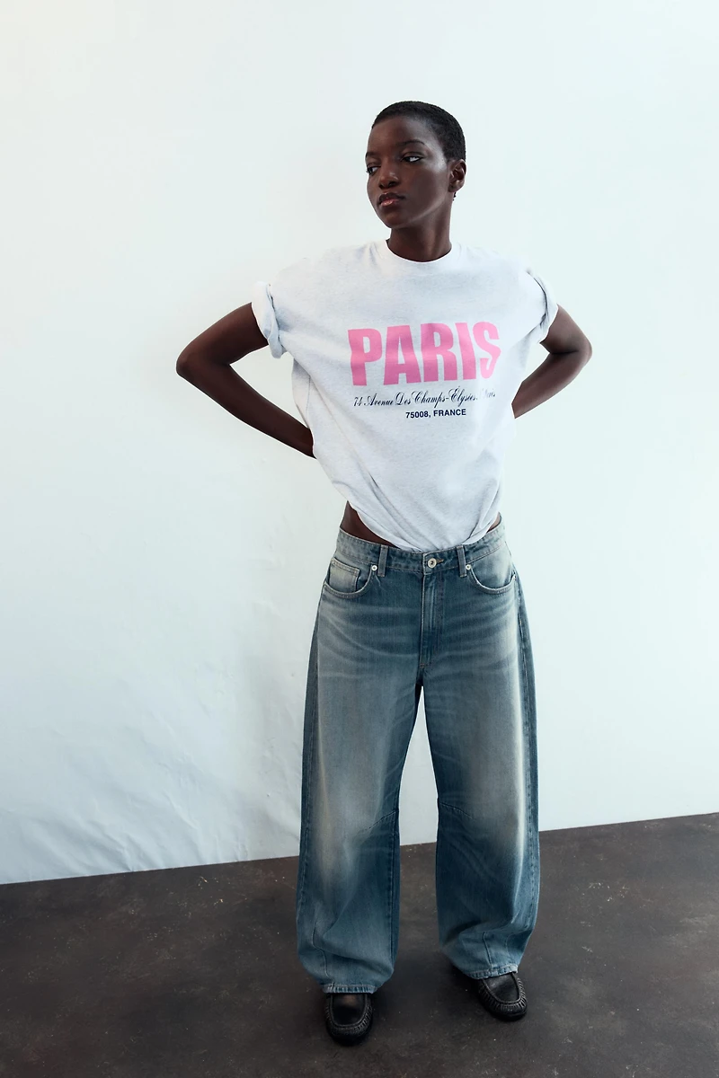 SHORT SLEEVE TEXT T-SHIRT