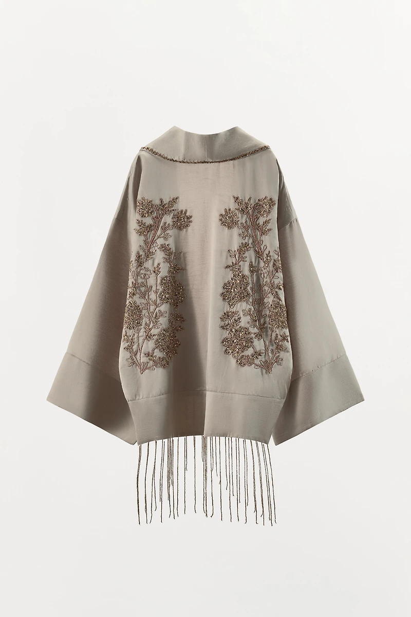 LIMITED EDITION EMBROIDERED BEADED KIMONO