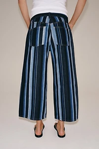 ZW COLLECTION MID-RISE STRIPED CULOTTE JEANS