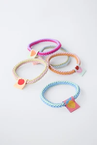 FIVE-PACK OF LABEL SCRUNCHIES