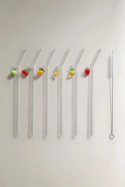 BOROSILICATE FRUIT STRAW PACK (PACK OF 6)