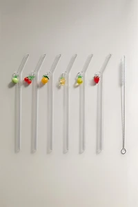 BOROSILICATE FRUIT STRAW PACK (PACK OF 6)