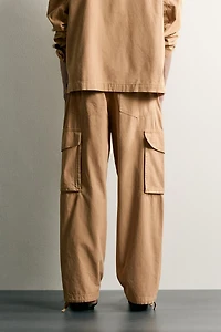 WASHED RELAXED FIT CARGO PANTS