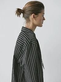 Chemise à rayures en coton mélangé