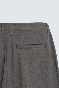 HERRINGBONE SUIT FLARE FIT PANTS
