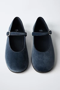VELVET BALLET FLATS