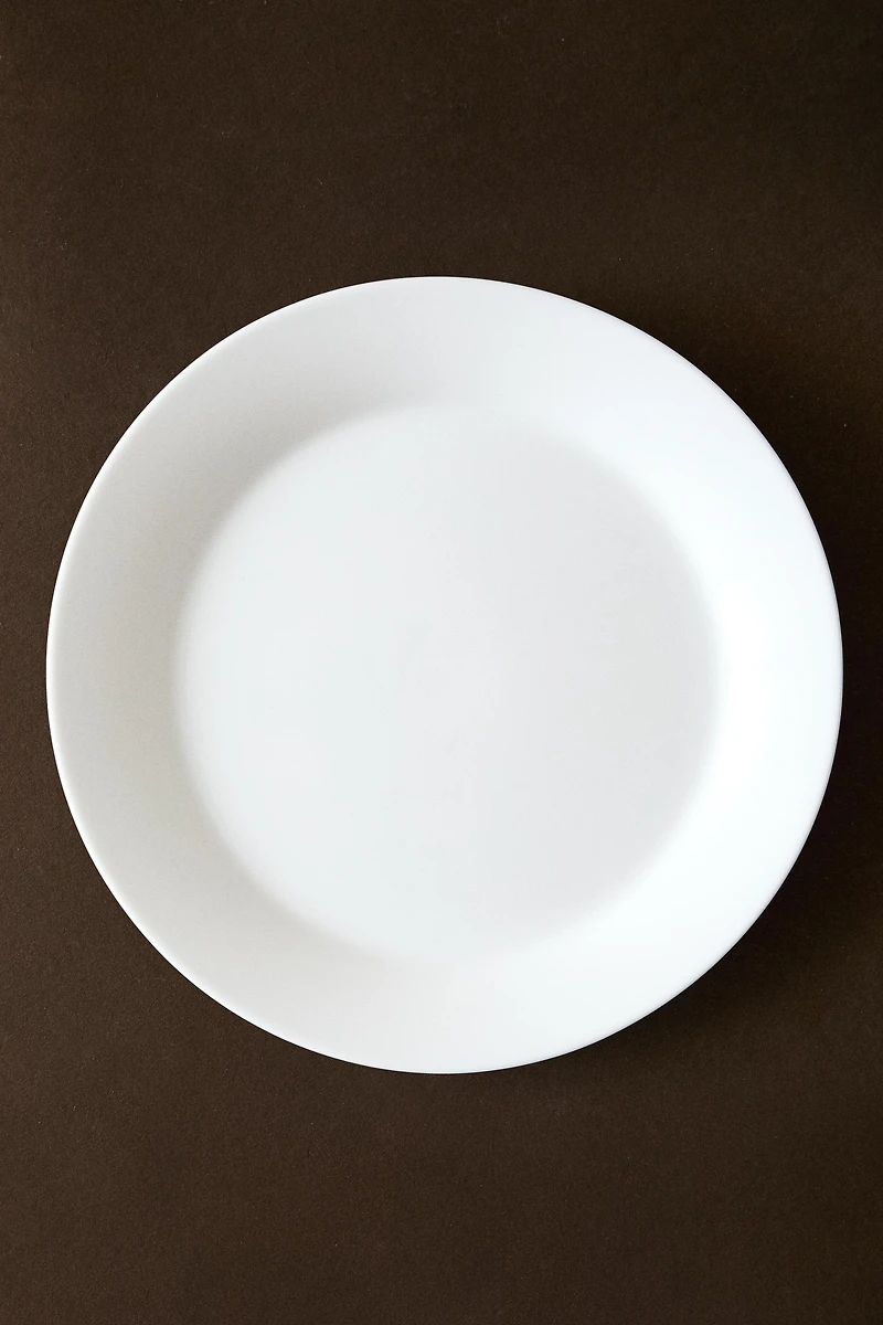 WHITE GLASS DINNER PLATE