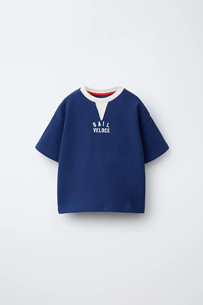 EMBROIDERED TEXT T-SHIRT