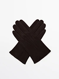 Suede leather gloves