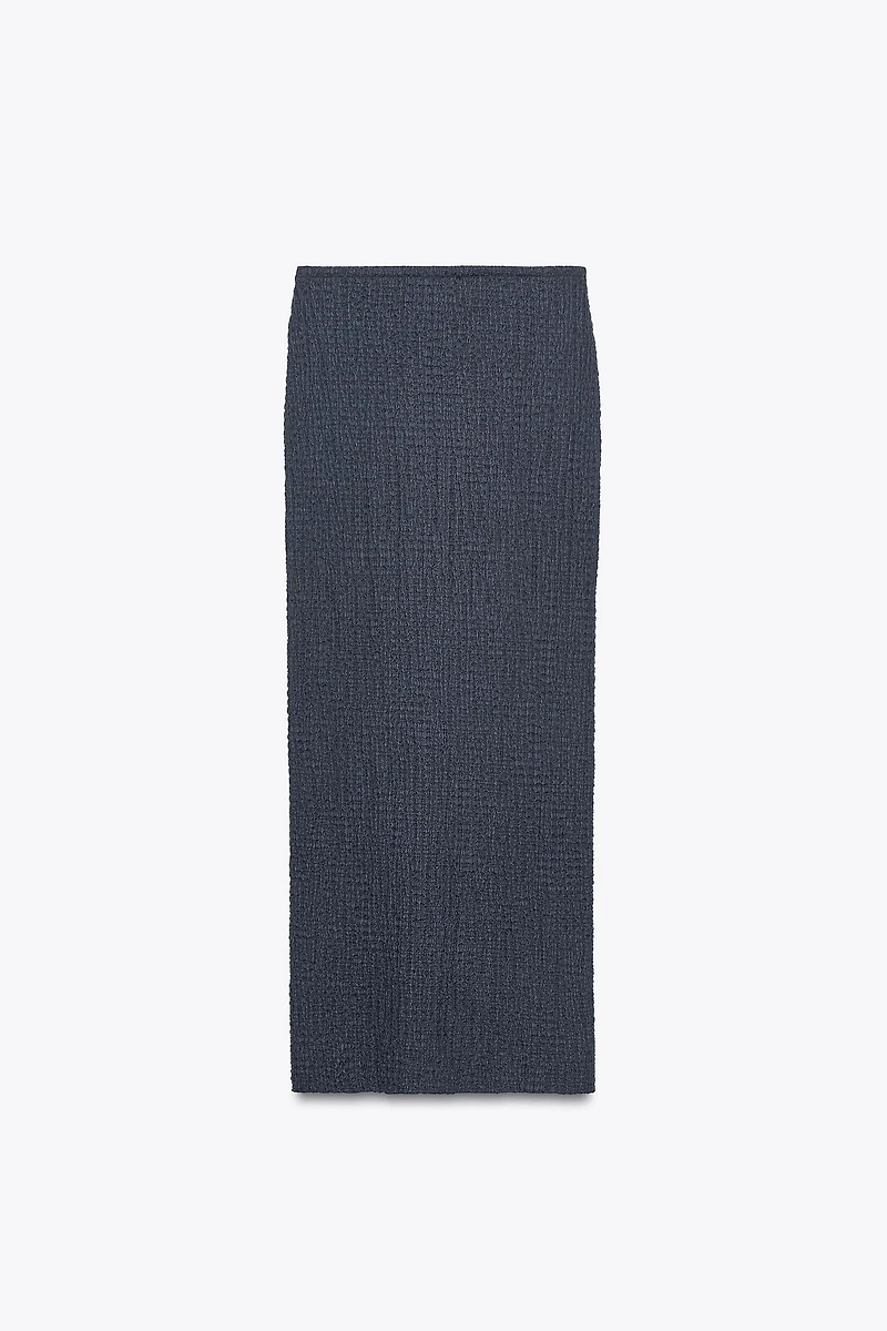 TEXTURED MIDI SKIRT
