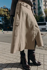 CARGO MIDI SKIRT WITH BELT