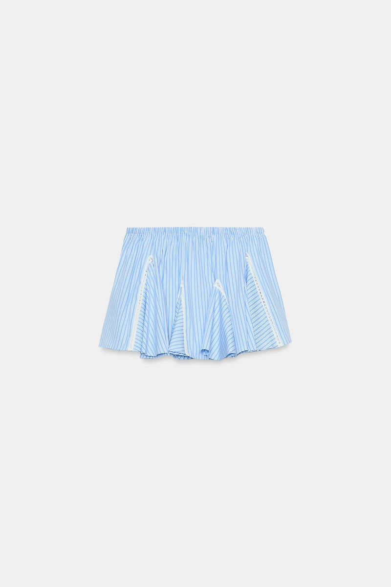 STRIPED LADDER LACE MINI SKIRT