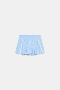 STRIPED LADDER LACE MINI SKIRT