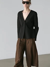 Long Bermuda shorts with turn-up hems