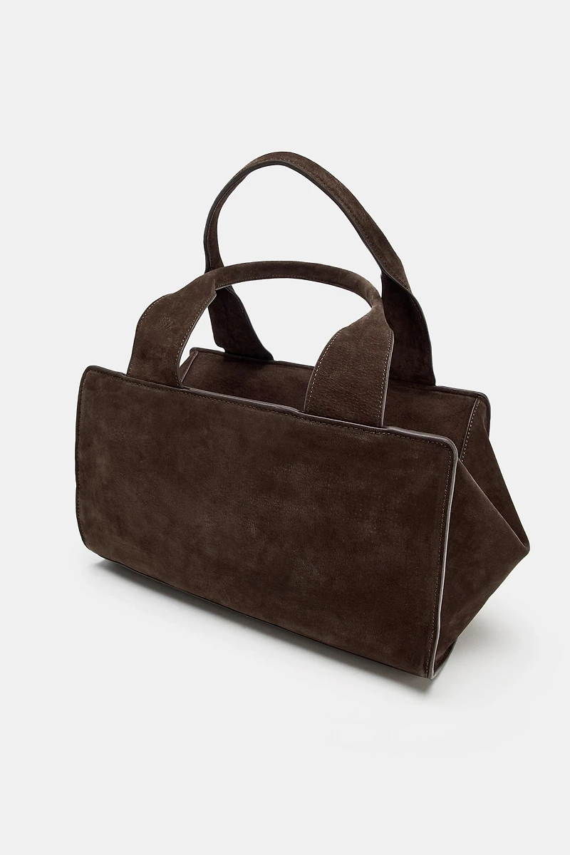 DOUBLE STRAP SPLIT LEATHER BAG