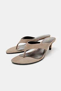 SUEDE HEELED SANDALS
