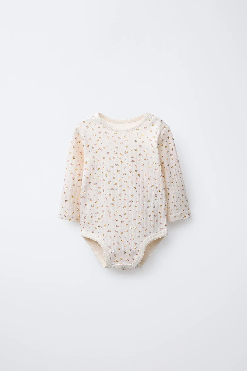 FLORAL PRINT CARDIGAN, BODYSUIT & LEGGING SET