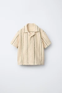 CHEMISE EN MAILLE À RAYURES