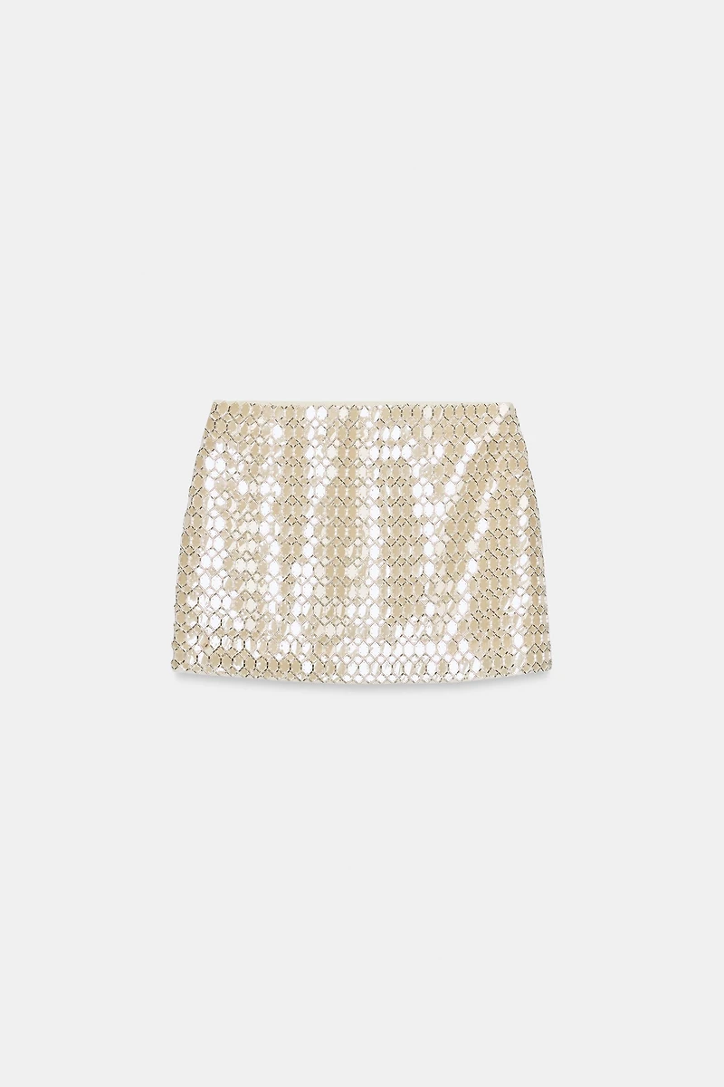 BEADED MINI SKIRT