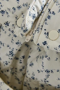 COTTON BLUE FLORAL DIAPER BAG