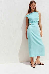 ROBE MIDI ASYMÉTRIQUE DÉCOR