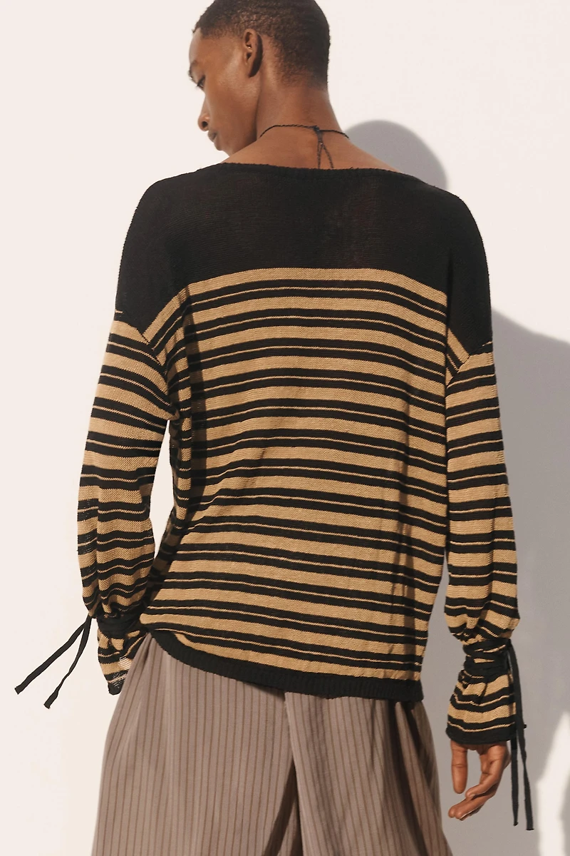 STRIPED LINEN - VISCOSE JUMPER