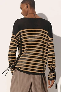 STRIPED LINEN - VISCOSE JUMPER