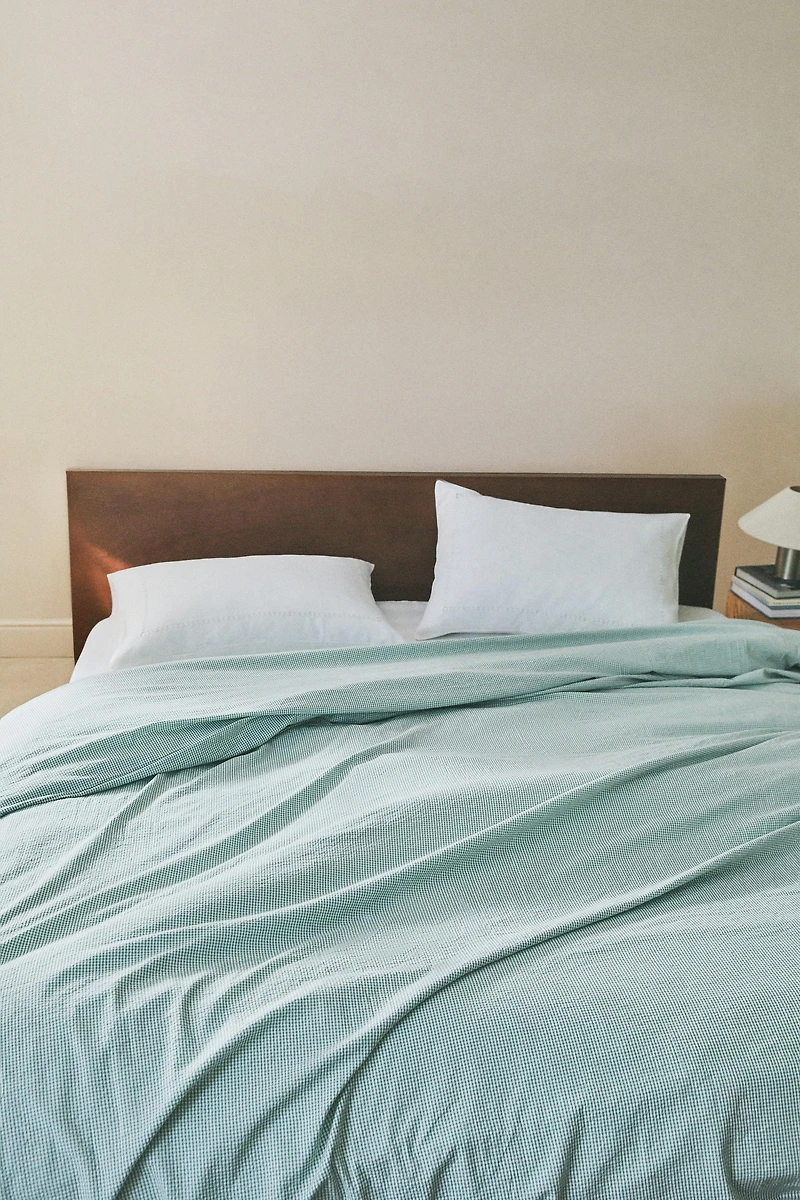 CHECK SEERSUCKER DUVET COVER