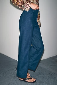 ZW COLLECTION TAILORED WIDE LEG HI-RISE JEANS