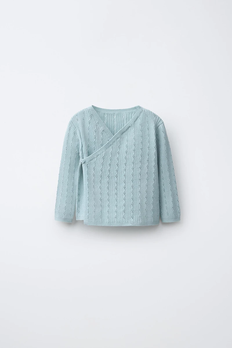 POINTELLE KNIT CARDIGAN
