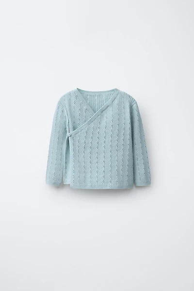 POINTELLE KNIT CARDIGAN