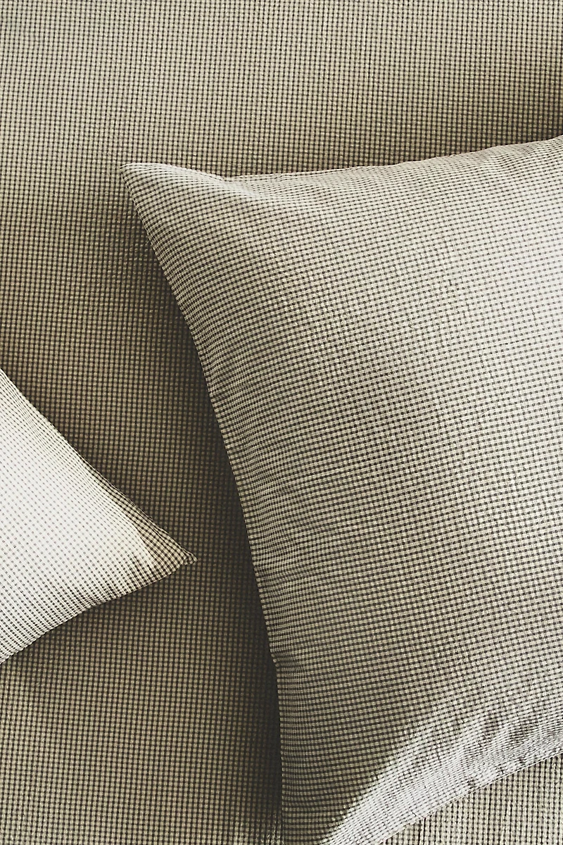 SEERSUCKER COTTON CHECK PILLOWCASE