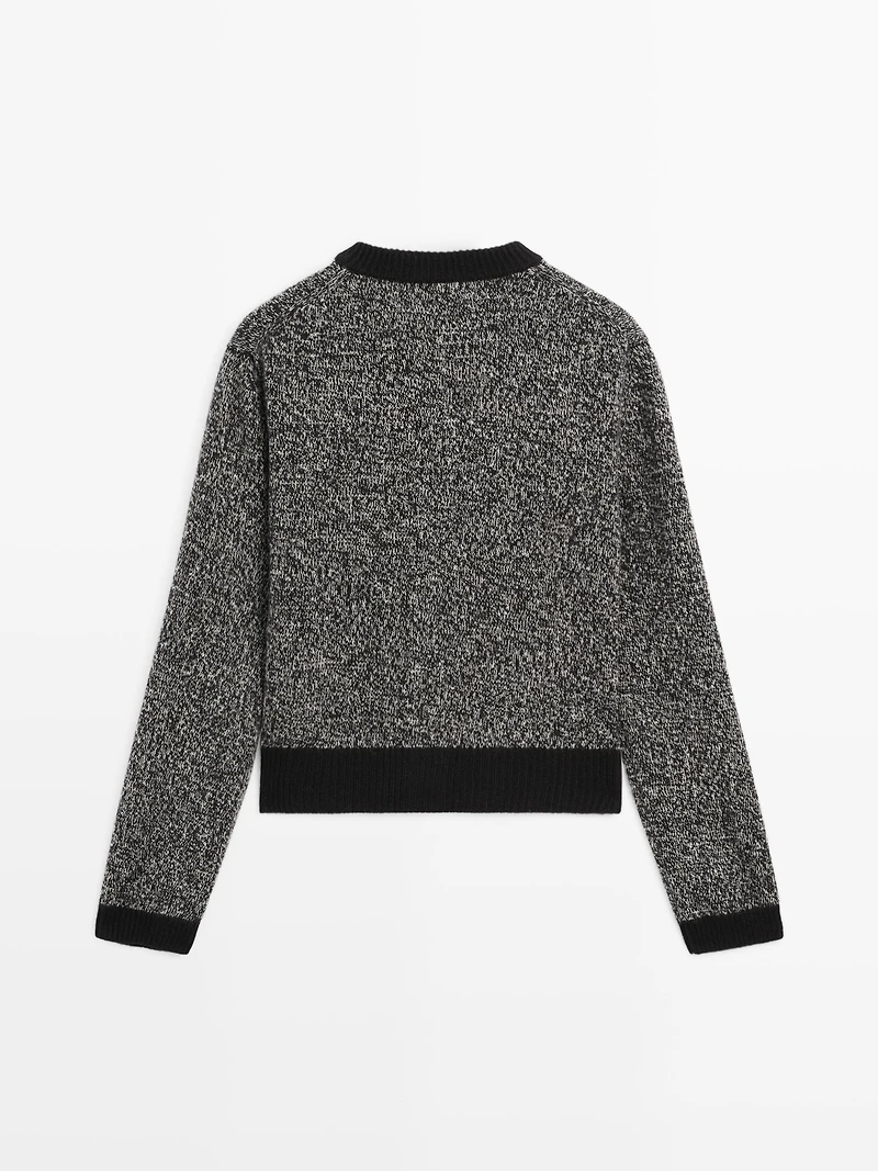 Cardigan en laine mélangée avec boutons dorés