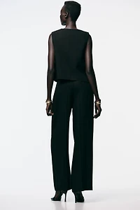 WIDE LEG PLEATED PANTS