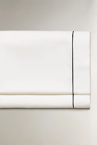 SATEEN FLAT SHEET WITH EMBROIDERED EDGE