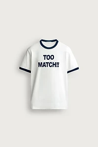 RINGER CONTRAST RIB TEXT T-SHIRT