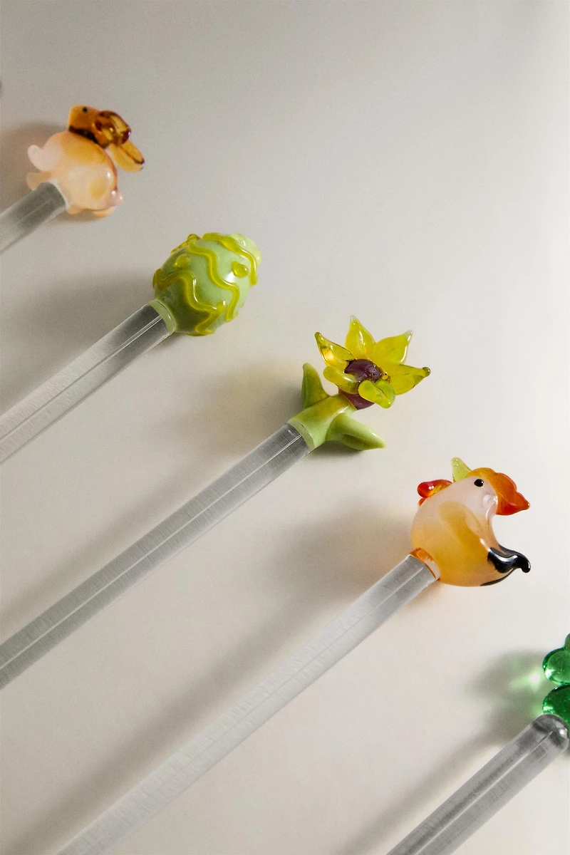 EASTER GLASS DESSERT SPOONS (PACK OF 6)