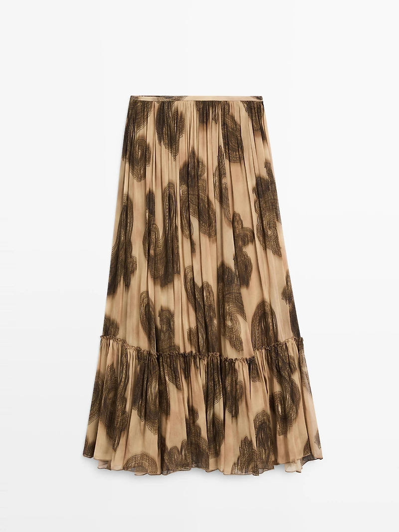 Long paisley print skirt