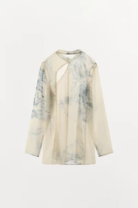 ZW COLLECTION PRINTED BUTTON-UP SHIRT