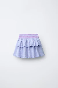 JUPE-SHORT TEXTURÉE À FLEURS
