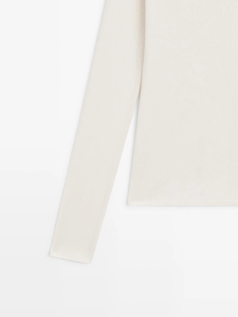 T-shirt col bustier en coton mélangé