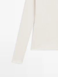 T-shirt col bustier en coton mélangé