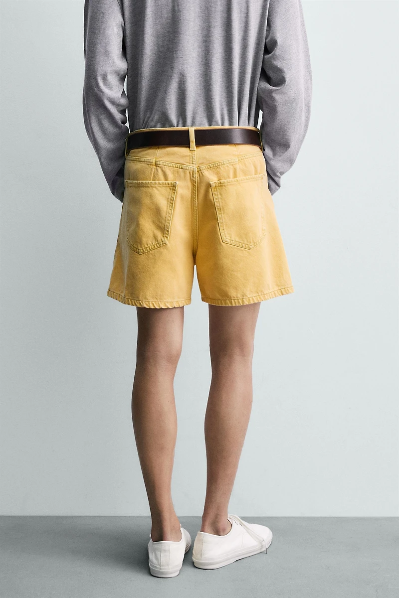 BERMUDA EN JEAN RELAXED FIT COULEUR